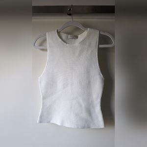 Aritzia Babaton Sculpt Knit Racer Tank White